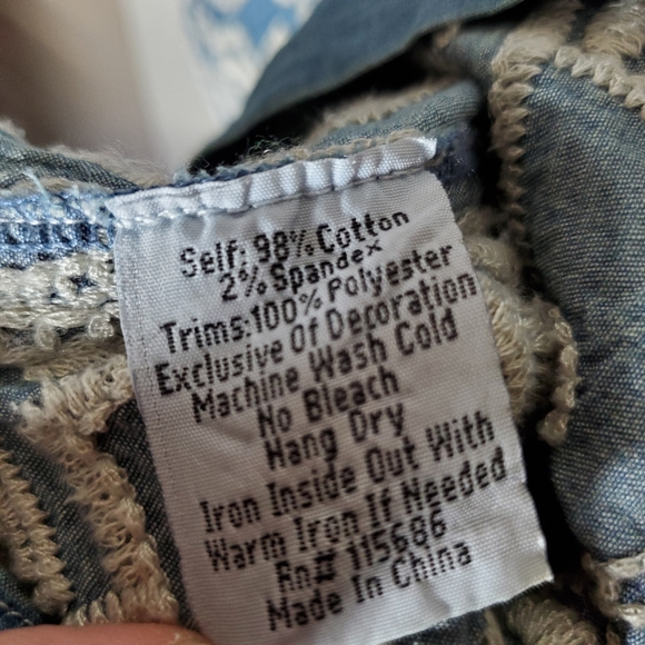 Johnny Was Denim Embroidered Mini Snap Front Sleeveless Dress - Picture 10 of 15